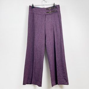 Ness 100% Wool Trouser Pants Purple Tweed Lined Size 12